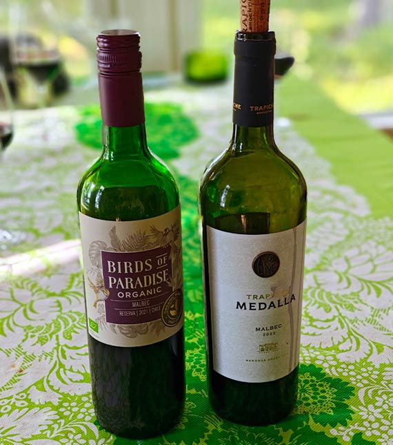 Birds of Paradise Malbec ja Medalla Malbec