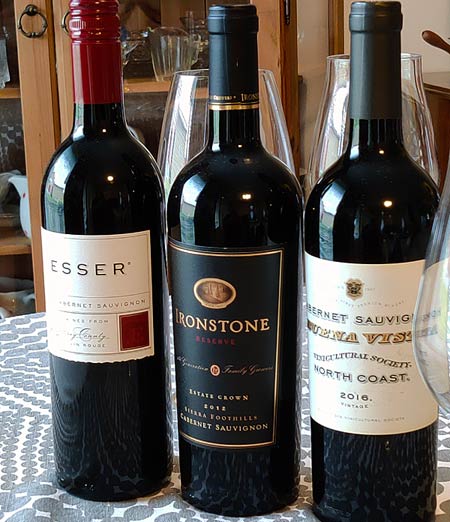 3 x Cabernet Sauvignon Kaliforniasta