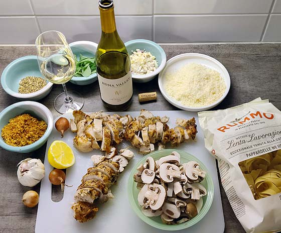 Kana-salviapasta ja Edna Valley Chardonnay