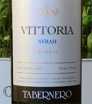 Tabernero Vittoria Reserva Syrah