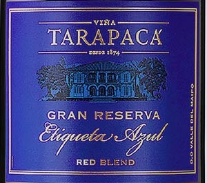 Tarapaca Gran Reserva Etiqueta Azul -etiketti