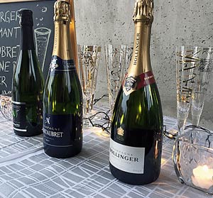 Uudenvuoden kuohuviinit, Wolfberger Crémant, Montaubret Champagne, Bollinger Champagne