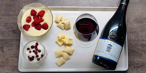 Valkosuklaa ja Pinot Noir