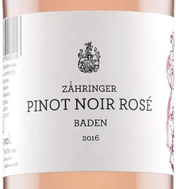 Zähringer Pinot Noir Rosé 2016