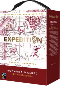 [kuva: Expedition Bonarda Malbec 2020 hanapakkaus(&copy; Alko)]