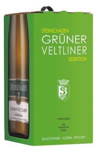 [kuva: Steinschaden Selektion Grüner Veltliner 2018 hanapakkaus(&copy; Alko)]