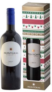 [kuva: MontGras Merlot Reserva 2015 lahjapakkaus(&copy; Alko)]
