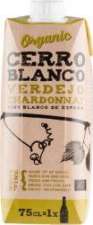 [kuva: Cerro Blanco Organic Verdejo Chardonnay kartonkitölkki]