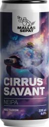 [kuva: Mallassepät Cirrus Savant NEIPA tölkki]