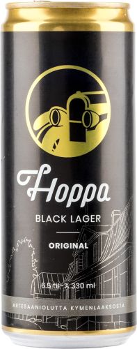 [kuva: Hoppa Black Lager tölkki(&copy; Alko)]