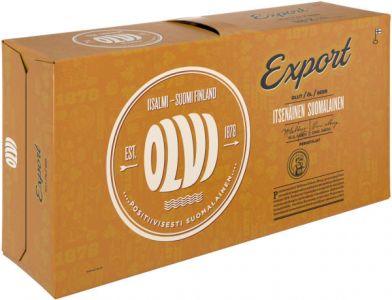 [kuva: Olvi Export A 18-pack tölkki(&copy; Alko)]