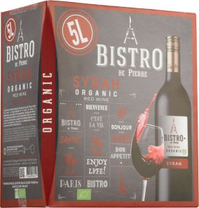 [kuva: Le Bistro de Pierre Organic Syrah 2015 hanapakkaus(&copy; Alko)]