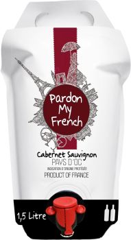 [kuva: Pardon My French Cabernet Sauvignon 2024 viinipussi(&copy; Alko)]