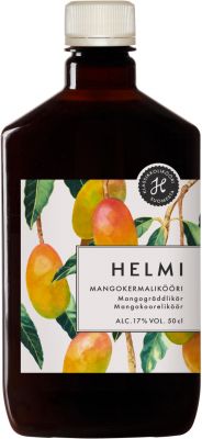 [kuva: Helmi Mangokermalikööri muovipullo(© Alko)]