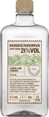 [kuva: Koskenkorva Lime Lemon Yarrow muovipullo(&copy; Alko)]