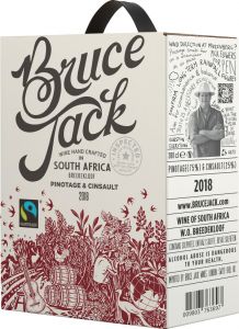 [kuva: Bruce Jack Pinotage & Cinsault 2019 hanapakkaus(&copy; Alko)]