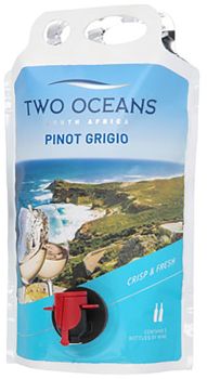 [kuva: Two Oceans Pinot Grigio 2025 viinipussi(&copy; Alko)]