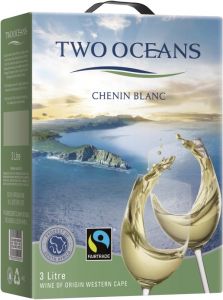 [kuva: Two Oceans Chenin Blanc 2020 hanapakkaus(&copy; Alko)]