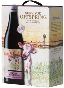 [kuva: Survivor Offspring Syrah Pinotage Cabernet Sauvignon  2016 hanapakkaus(&copy; Alko)]