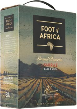 [kuva: Foot of Africa Grand Reserve Shiraz 2019 hanapakkaus(&copy; Alko)]